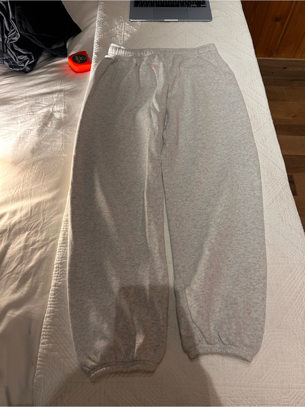aerie Light Gray Kids Sweatpants Elastic Cuff Joggers